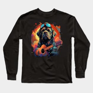 English Mastiff Playing Guitar Long Sleeve T-Shirt